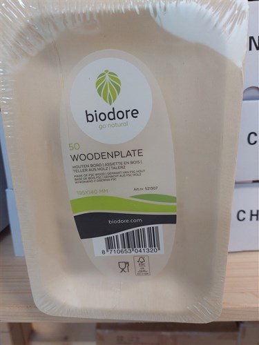 Biodore houten bord rechthoek 19,5x14cm