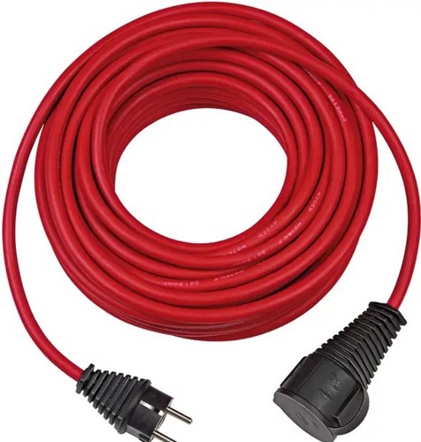 Verlengsnoer 10 meter rood IP44