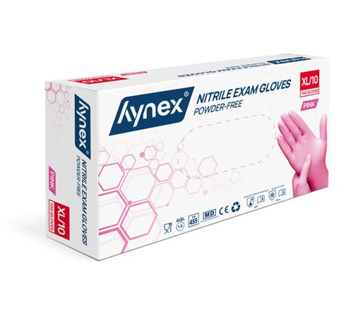 Nitril handschoenen roze, poedervrij, maat XL (100stuks)