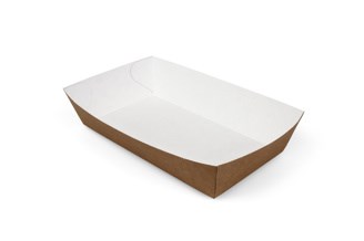 Snackbakjes A13, karton 15 x 7 x 3,5 cm bruin / wit 5x100 st