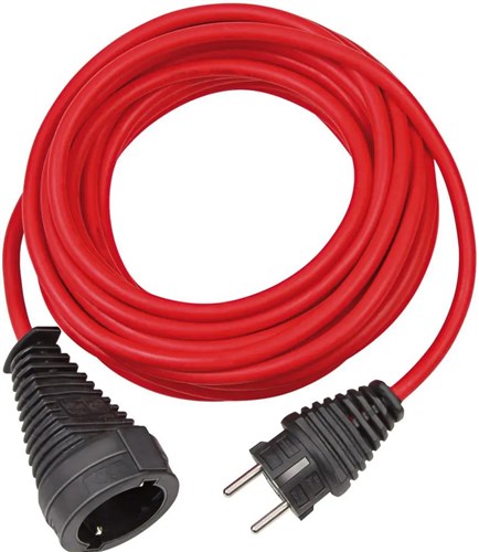 Verlengsnoer 10 meter rood 3 x 1,5 mm² IP20 FR