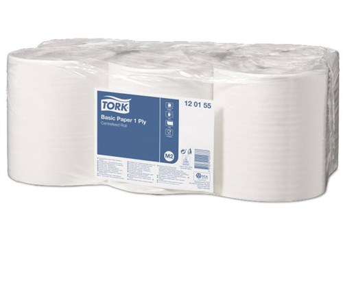 Tork poetsrol M2 1 laags 200mm x 300m wit